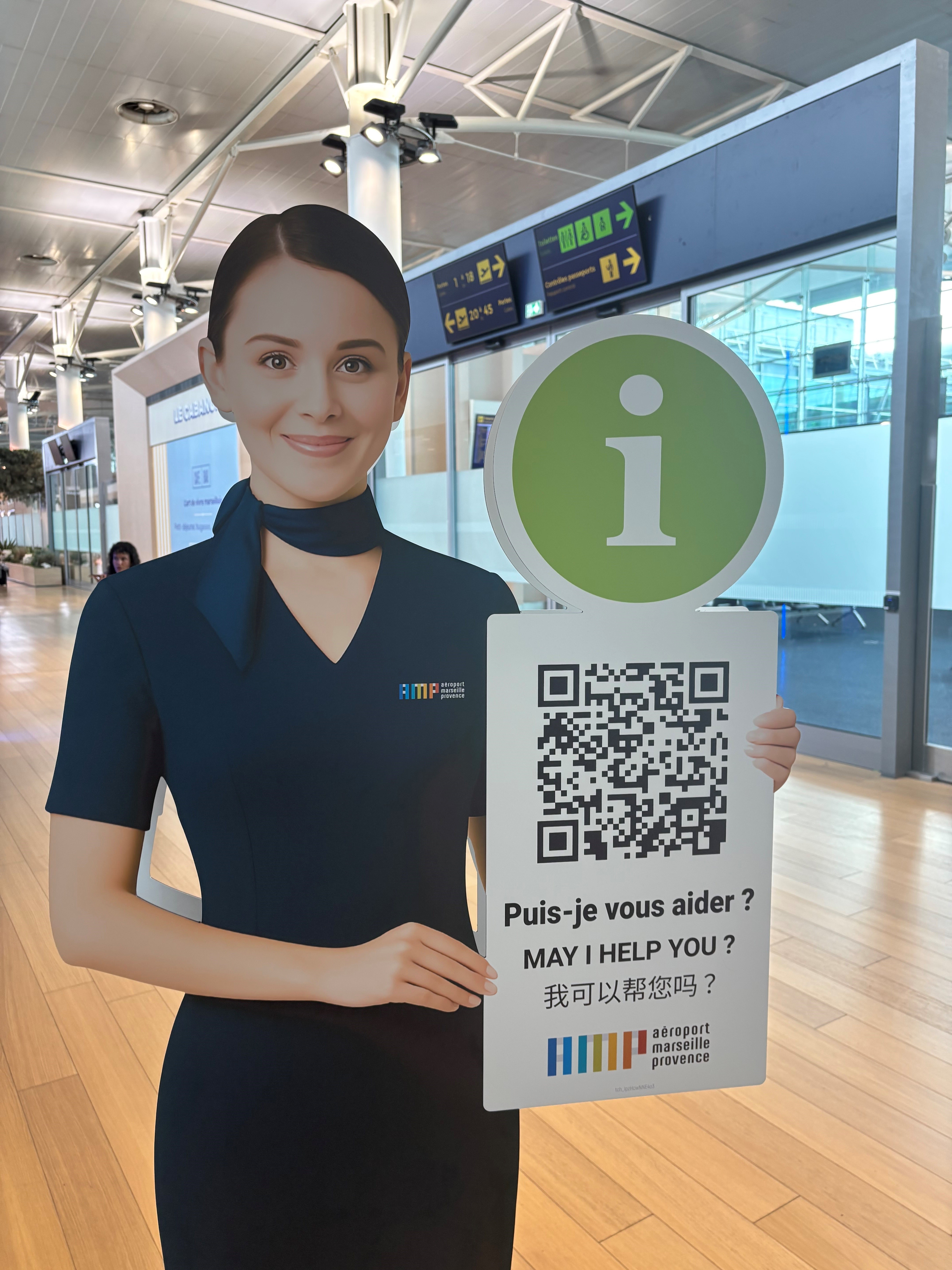 [Translate to English:] L’IA débarque à l’aéroport Marseille Provence pour vous indiquer le chemin jusqu’à votre porte d’embarquement !